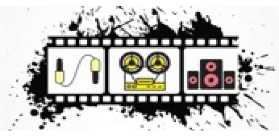 Illustration of a negative presenting wires, a camera and speakers
