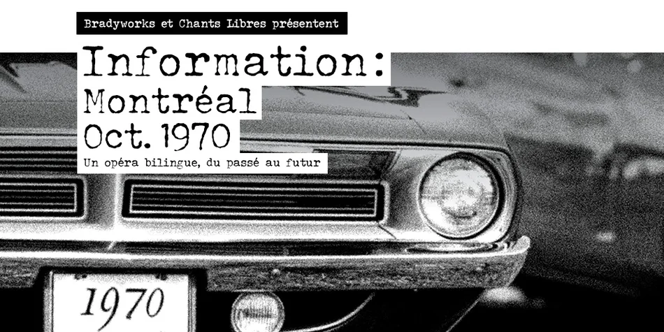 visuel information en noir et blanc avec une voiture des années 70