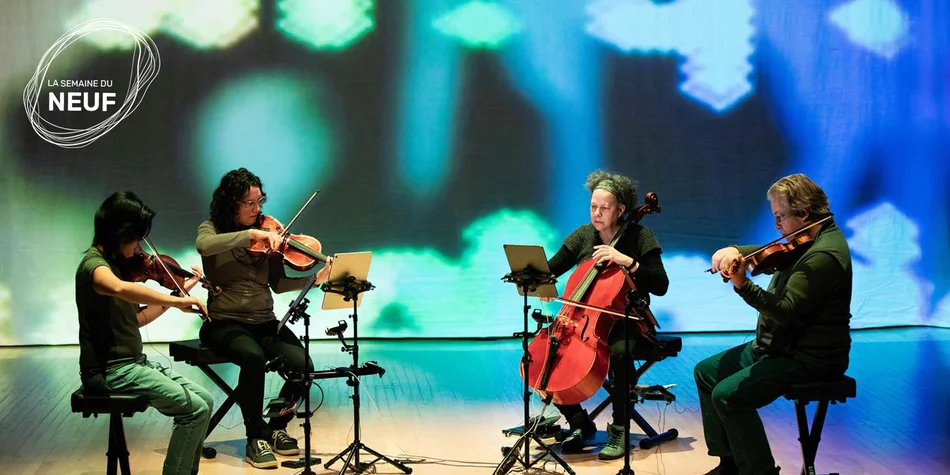 Photo du quatuor Bozzini sur scène