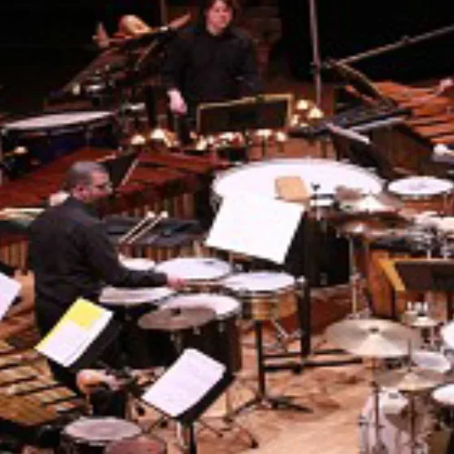 Photo de percusionnistes sur scène