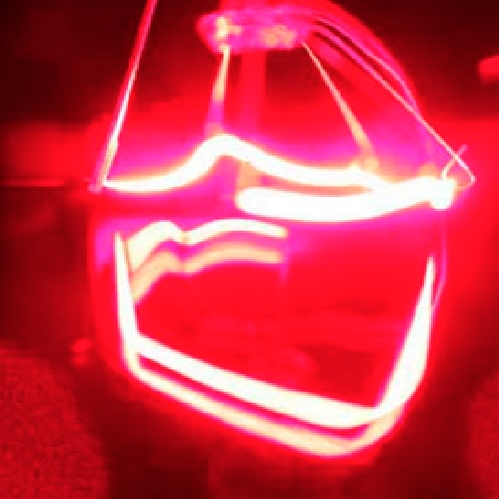 Photo macro d'un ampoule rouge