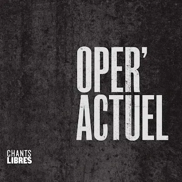 Texte Oper'Actuel sur fond gris foncé
